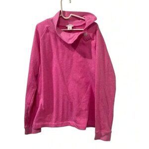 Crewcuts Pink Fleece Pullover Sweatshirt With Button Collar Size 12